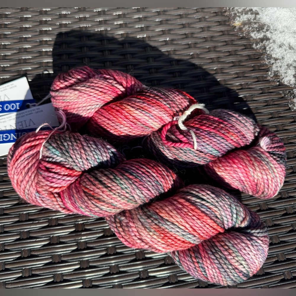 Malabrigo Vientos Hand-Dyed Yarn in Pink and Purple - Picture 12 of 17